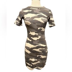DIVIDED H&M camo body con mini dress